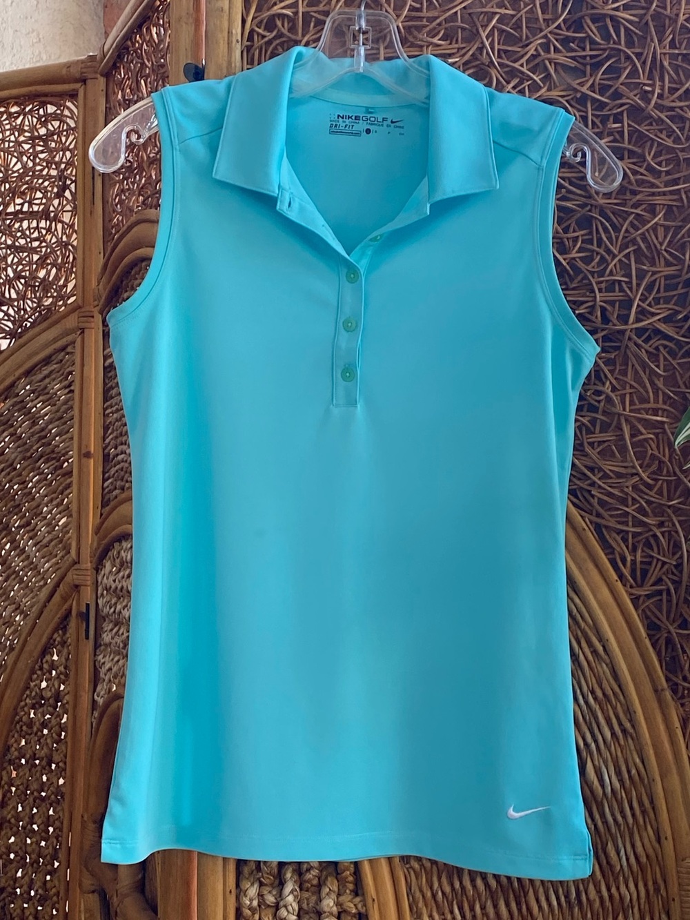 Nike Women’s Gulf Sleeveless Polo Tank in Aqua Blue Size Small NWOT
